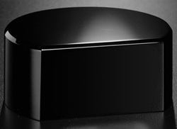 Black Glass Base - Cut Circle 2" H