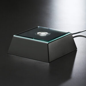 Black Mirrored Lighted Square Base 4"