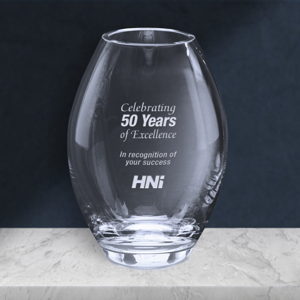 Clear Barrel Vase 10-1/2"