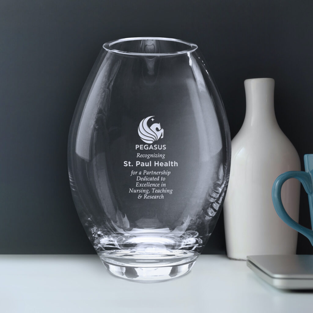 Clear Barrel Vase 8"