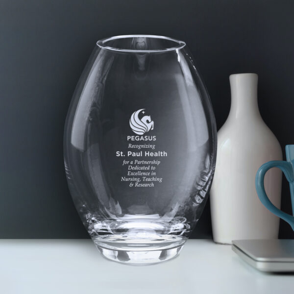 Clear Barrel Vase 8"