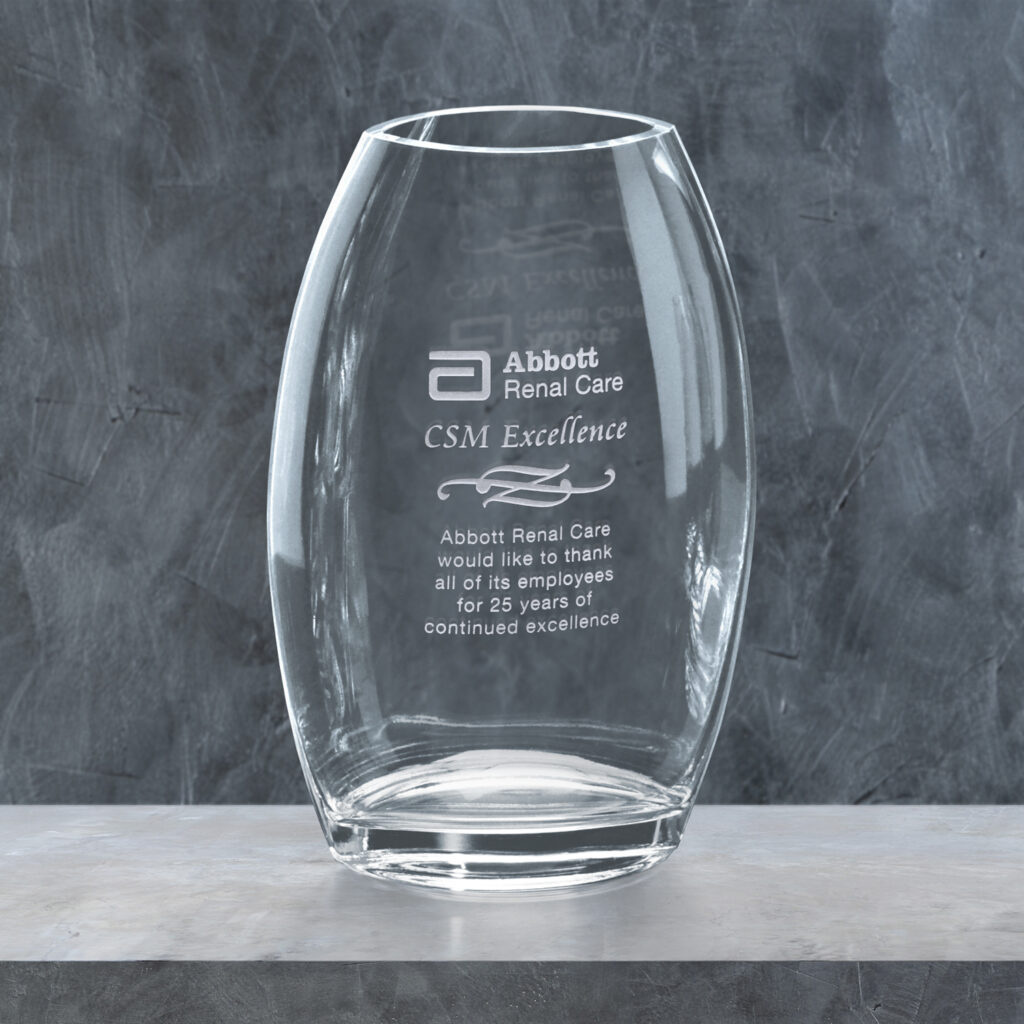 Clear Oval Vase 10-1/2"