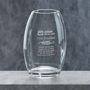 Clear Oval Vase 10-1/2"