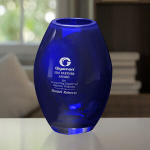 Cobalt Barrel Vase 8-1/2"