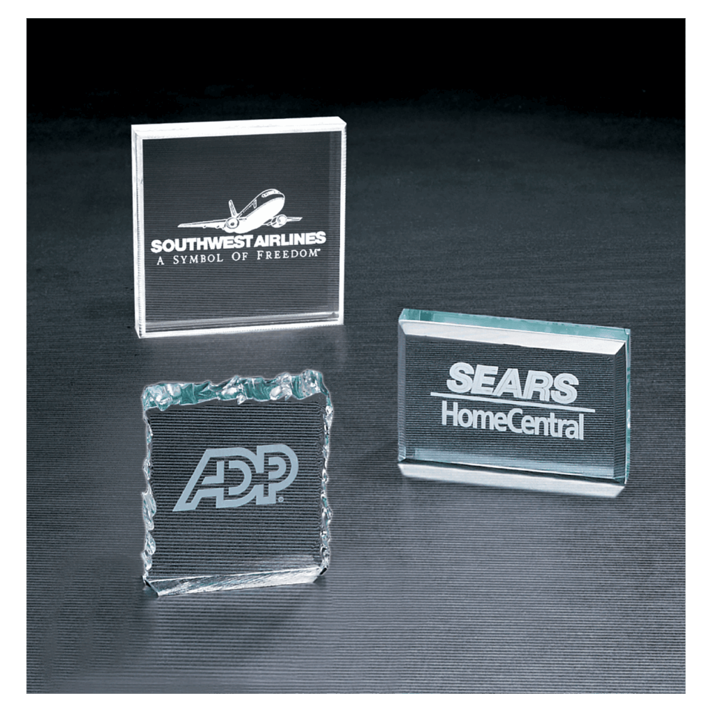 3 3/4" x 3 3/4" Clear Square Acrylic Paperweight