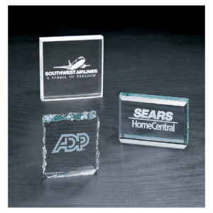 3 3/4" x 3 3/4" Clear Square Acrylic Paperweight
