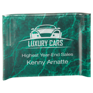 7" x 5" Green Marbleized Acrylic Crescent