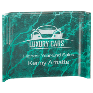 8" x 6" Green Marbleized Acrylic Crescent