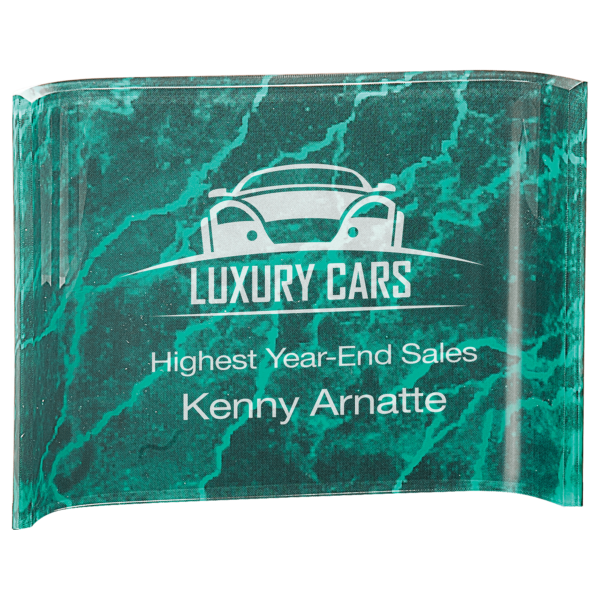 8" x 6" Green Marbleized Acrylic Crescent