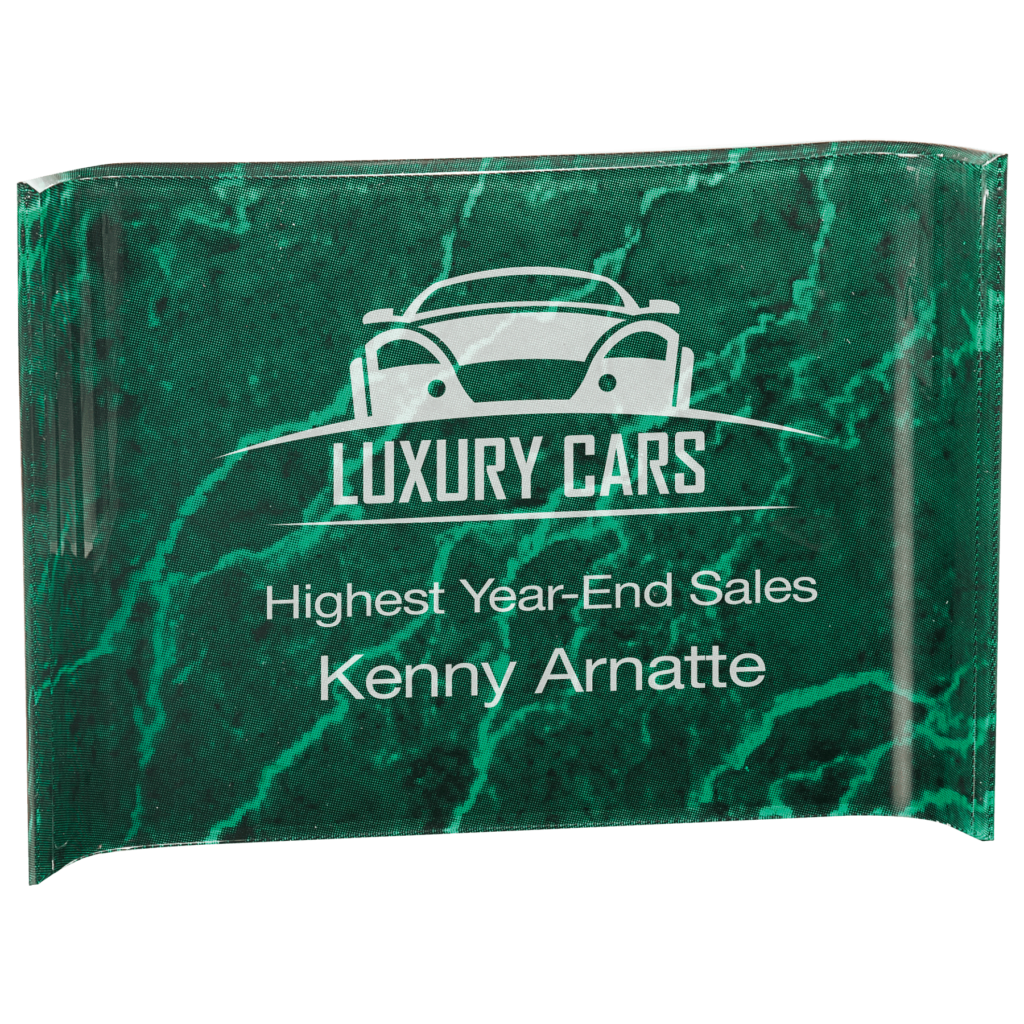 10" x 7" Green Marbleized Acrylic Crescent