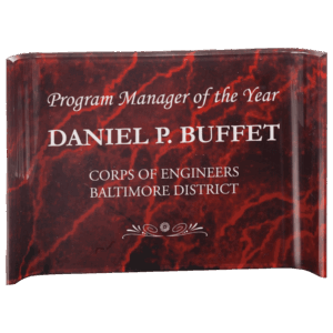 10" x 7" Red Marbleized Acrylic Crescent