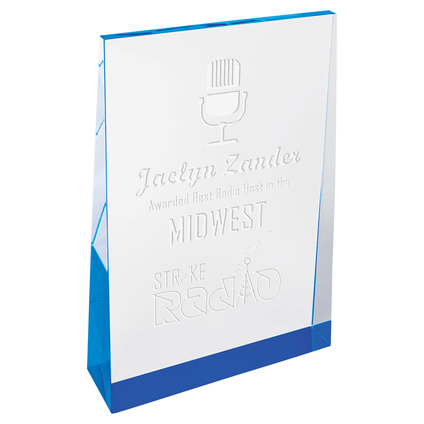 4" x 6" Blue Acrylic Wedge