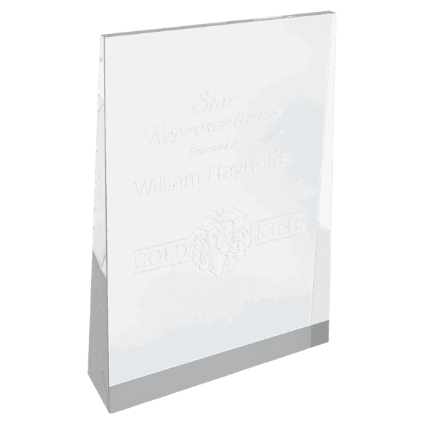 4 1/2" x 7" Silver Acrylic Wedge