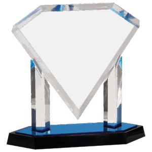 10 3/4" Blue Floating Diamond Acrylic