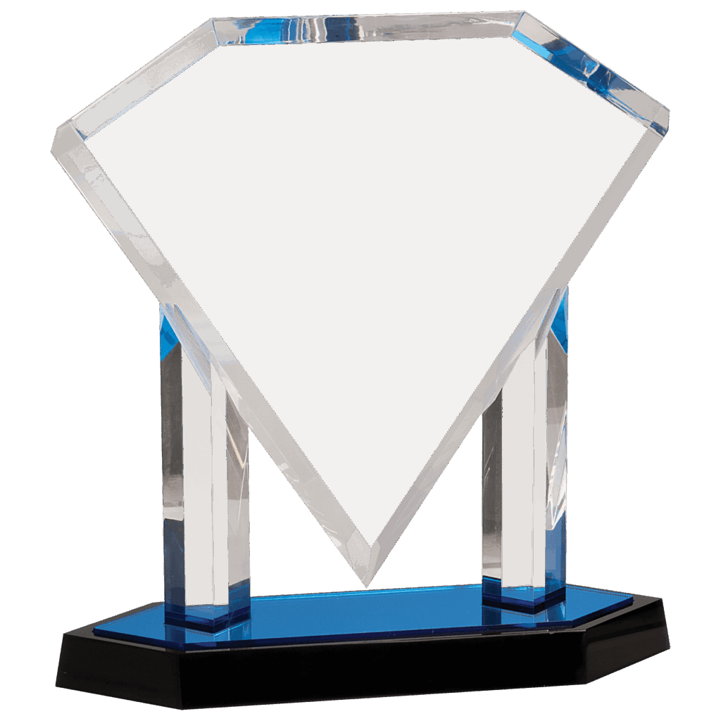 11 3/4" Blue Floating Diamond Acrylic