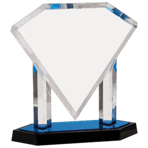 11 3/4" Blue Floating Diamond Acrylic