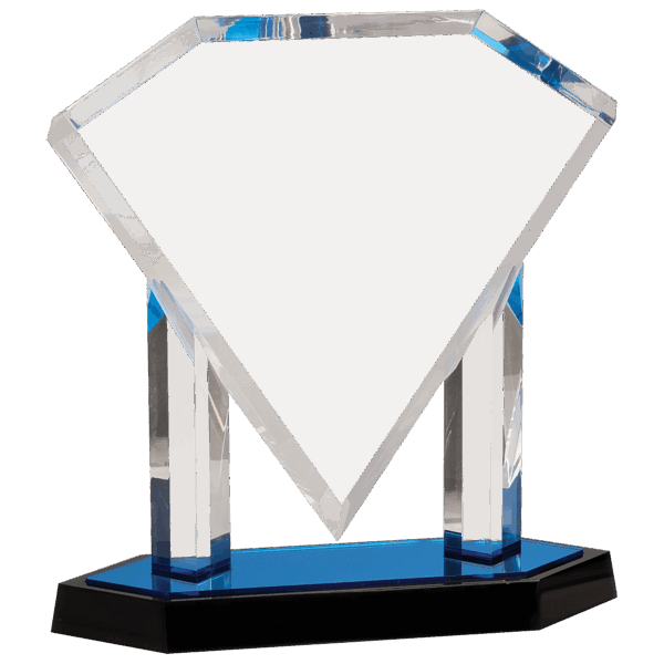 11 3/4" Blue Floating Diamond Acrylic