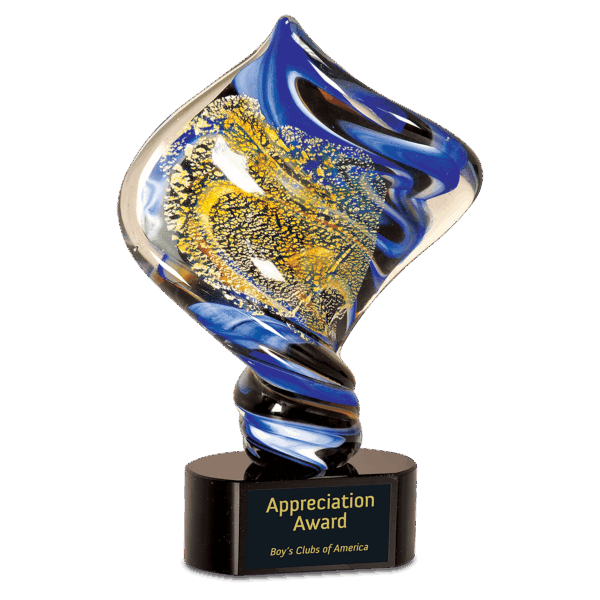 11" Diamond Twist Art Glass