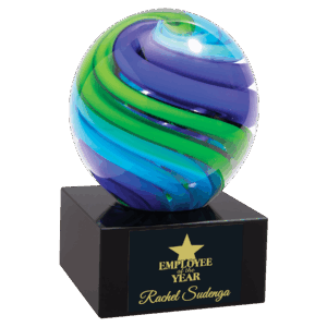 5" Two-Tone Blue & Green Sphere