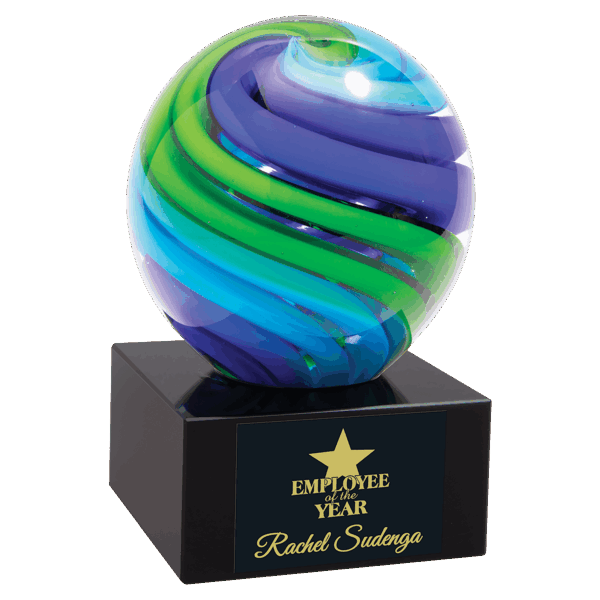 5" Two-Tone Blue & Green Sphere