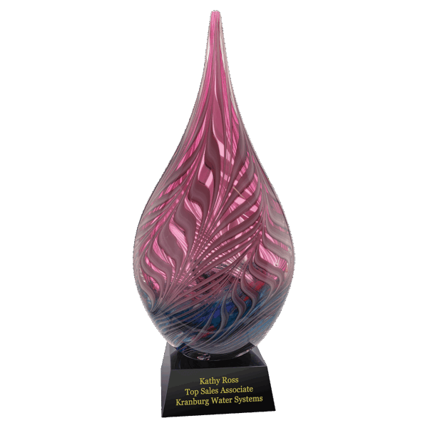 16 1/2" Multi-Color Hollow Raindrop Art Glass