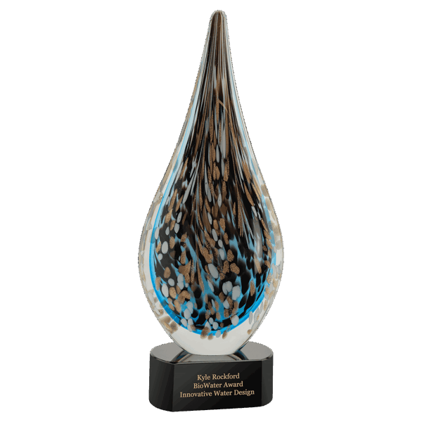 15 1/2" Multi-Color Hollow Raindrop Art Glass