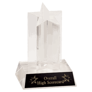 5" Clear Single Star Column Acrylic with Clear Base
