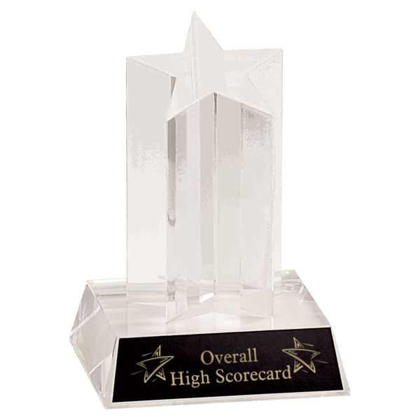 5" Clear Single Star Column Acrylic with Clear Base