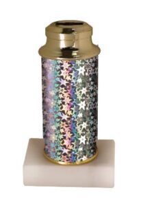 5 3/8" Silver Star Column with Base & Inst-Award Lid