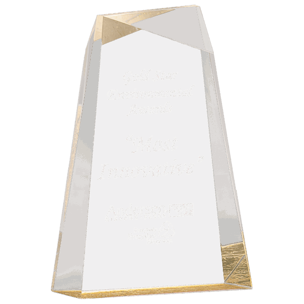 8" Gold Facet Wedge Acrylic