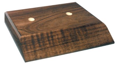 3 3/4" x 5 3/4" Cherry Finish 2 hole Countersunk Slant Front Trophy Base