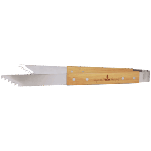 14" Bamboo Barbeque Tongs