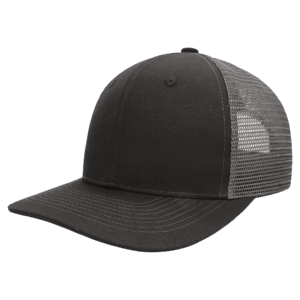 Black/Charcoal BrimCo Classic 6-Panel Trucker Hat