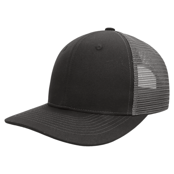 Black/Charcoal BrimCo Classic 6-Panel Trucker Hat