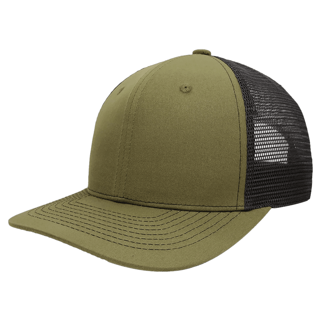 Army Green/Black BrimCo Classic 6-Panel Trucker Hat