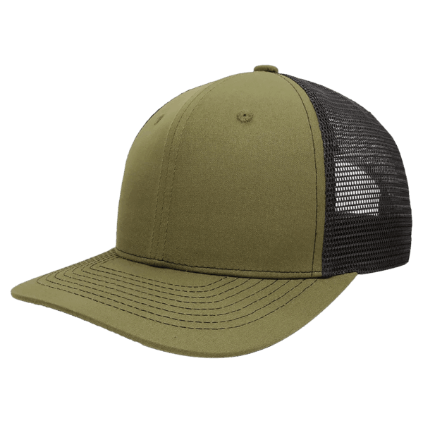 Army Green/Black BrimCo Classic 6-Panel Trucker Hat
