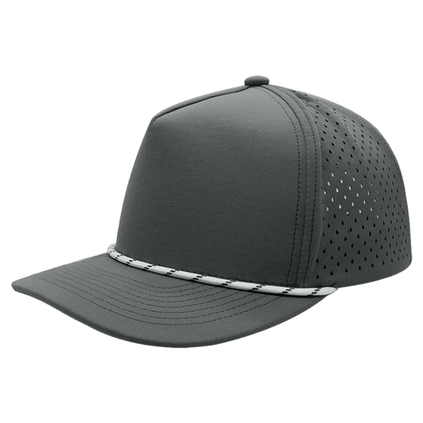 Dark Gray/Dark Gray with White Rope BrimCo 5-Panel Performance Hat