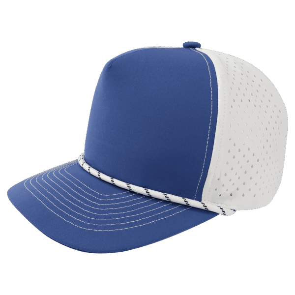Royal Blue/White with White Rope BrimCo 5-Panel Performance Hat