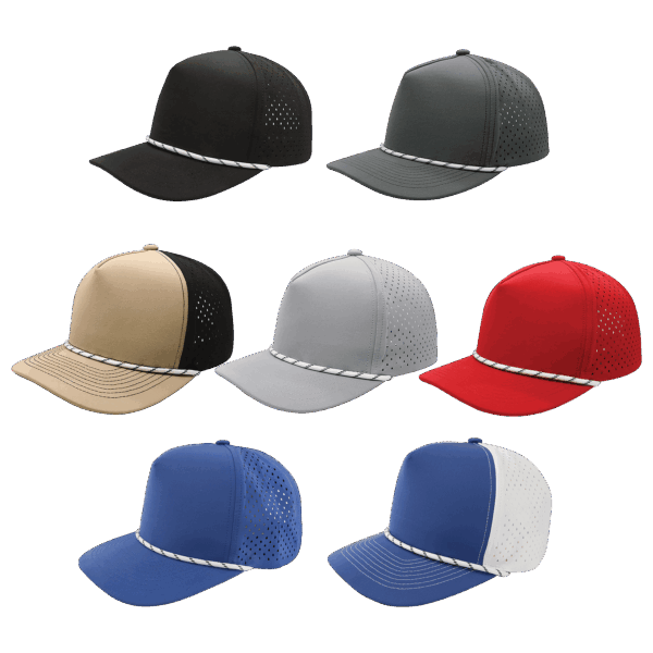BrimCo 5-Panel Performance Hat with Rope Sample Set