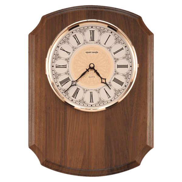 10 1/2" x 13" Walnut Plaque with Cut-Out for Clock-No Clock, No Plate