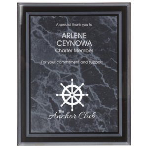 8" x 10" Black Marble Border Clear-Plaq Acrylic