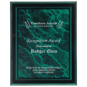 8" x 10" Green Marble Border Clear-Plaq Acrylic