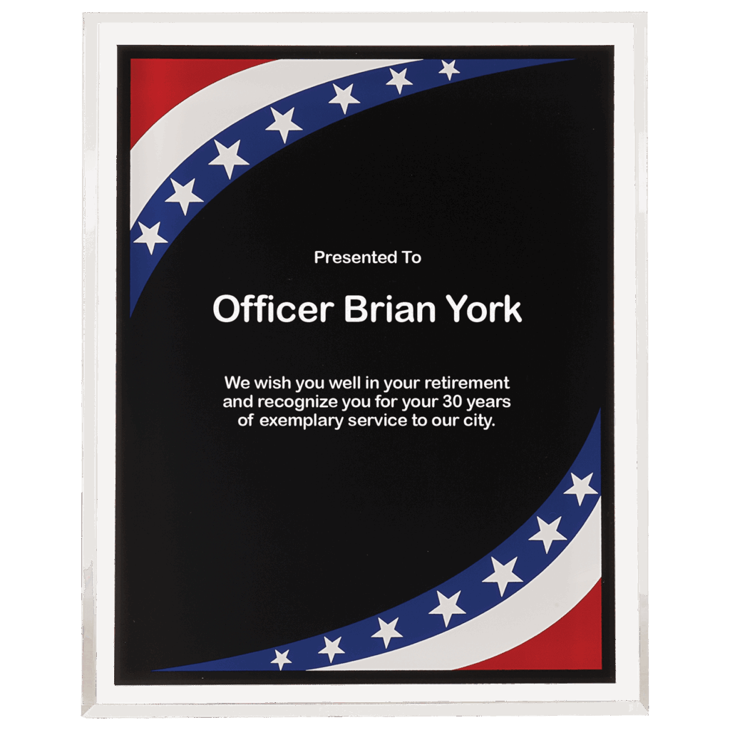 8" x 10" Stars & Stripes Border Clear-Plaq Acrylic