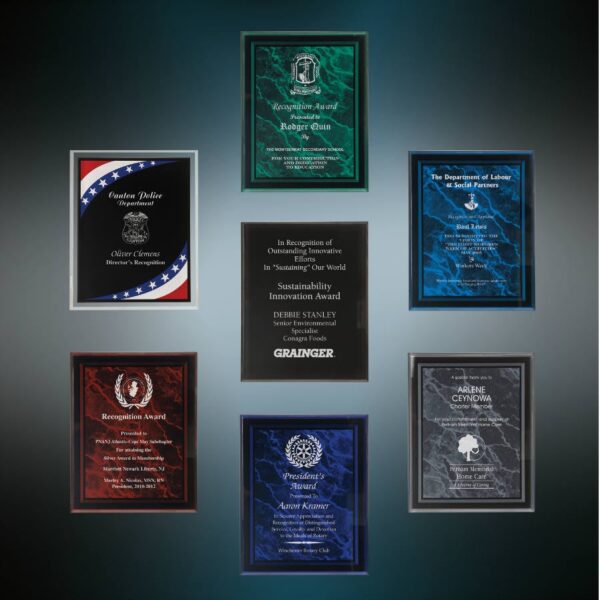 8" x 10" Border Clear-Plaq Acrylic Blank Sample Set