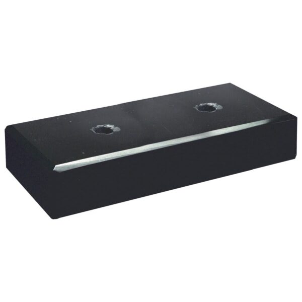 2 1/2" x 5" Black 2 Hole Countersunk Trophy Marble