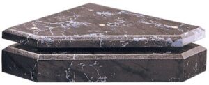 8" x 8" x 1 1/2" Black Marble Finish 3-Post Set