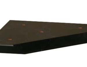 8 1/4" x 8 1/4" x 3/4" Black Marble Finish Slant Front 3-Post Base