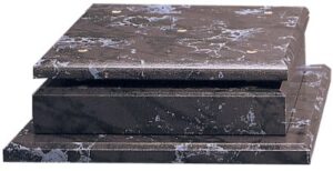 9 3/4" x 9 3/4" x 2 1/8" Black Marble Finish 4-Post Set