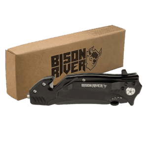Bison River 4 1/2" Black Rescue Knife