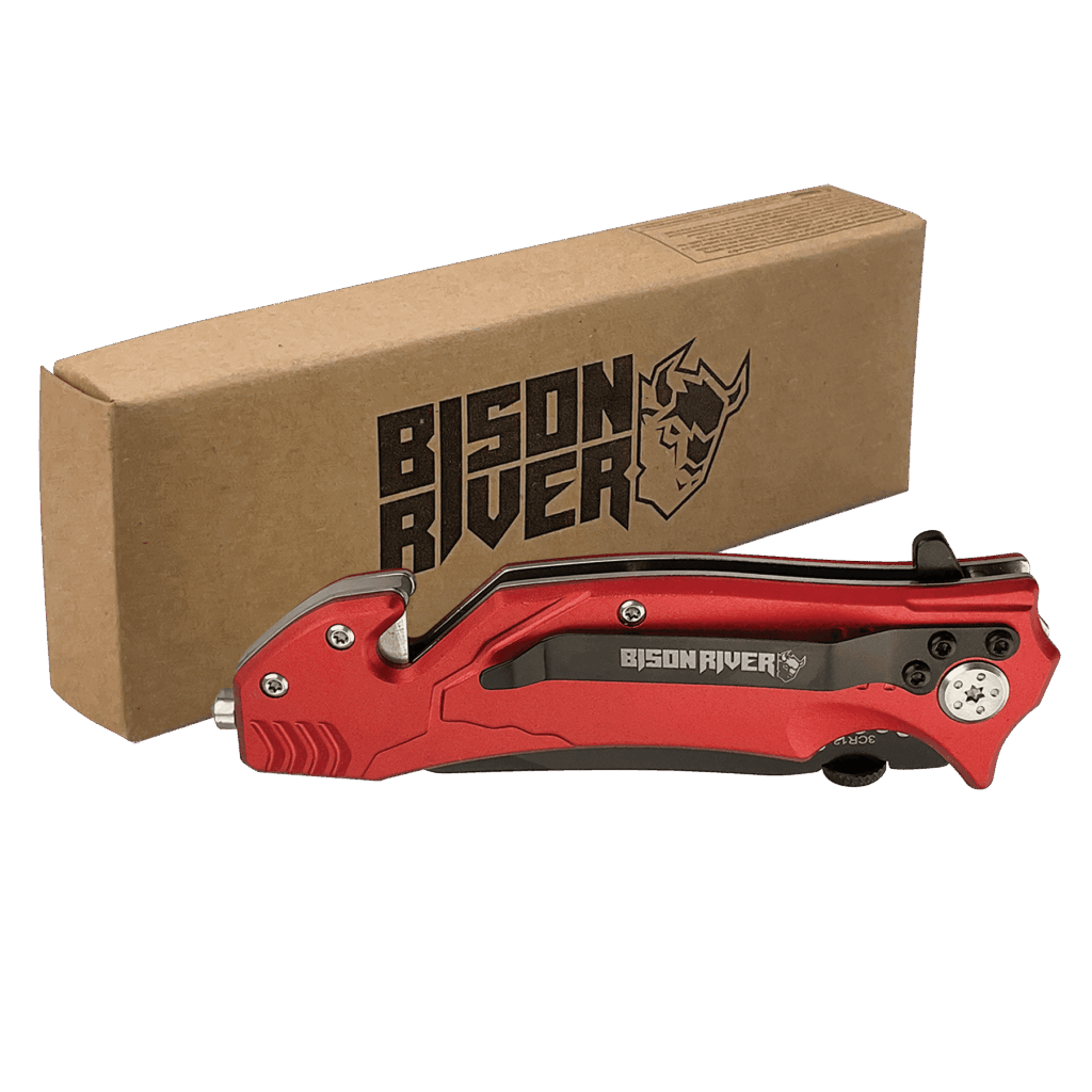 Bison River 4 1/2" Red Rescue Knife